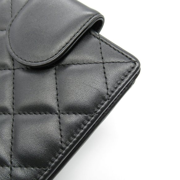 CHANEL Cambon Wallet Bi-fold Black White Leather - Picture 10 of 11